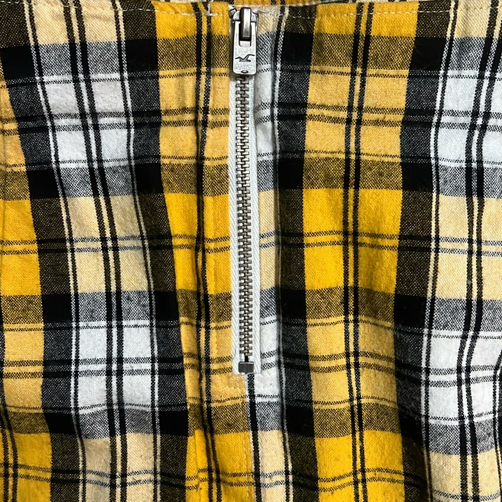 Hollister Yellow Plaid Pencil Mini Skirt Size Small Y2K Clueless Preppy Twee - Picture 6 of 11